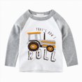 thumbnail image 1 of Xyant Boys Excavator T-Shirt Kids Toddler Long Sleeve Cotton Casual Winter Crewneck Basic Active Tops Tee Shirts (Grey,4-5 Years), 1 of 7