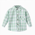 thumbnail image 1 of Xyant Boys Flannel Button Down Shirt Toddler Kids Casual Long Sleeve Plaid Shirts (Light Green,6-8 Years), 1 of 3
