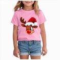 thumbnail image 1 of Xyant Boys Girls Christmas Shirts Reindeer Print T-Shirts Kids Toddler Short Sleeve Holiday Tee Xmas Graphic Gift Tops, Size 9-10 Years, 1 of 4