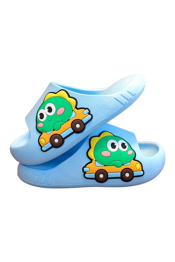 Boys Girls Cloud Slides Sandals for Kids, Toddler Pool Shower Beach Home Slippers, Lightweight Soft Non-Slip Flip Flops Animal Shape Quick Dry Blue,10