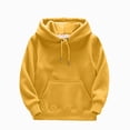thumbnail image 1 of Xyant Boys Girls Cotton Fleece Hooded Sweatshirt Casual Long Sleeve Hoodies Toddler Kids Pullover Fashion Drawstring Hoodie with Kanga Pocket (Yellow,3-4 Years), 1 of 3