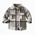 thumbnail image 1 of Xyant Boys Girls Flannel Plaid Shirt Jacket Toddler Baby Long Sleeve Lapel Button Down Pocketed Shirts Regular Fit Casual Fall Coat (AG,7-8 Years), 1 of 7