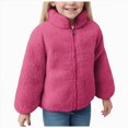 thumbnail image 1 of Xyant Boys Girls Fleece Jacket Zip Up Outerwear Warm Fuzzy Fall Winter Coat with Pocket for Kid (Hot Pink,12-18 Months), 1 of 8
