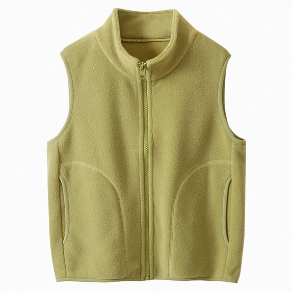 Xyant Boys Girls Full Zip Polar Fleece Vest Toddler Kids Sleeveless Outwear Warm Jacket with Pockets (Light Green,2-3 Years)