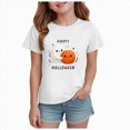 thumbnail image 1 of Xyant Boys Girls Halloween Shirt Short Sleeve Pumpkin/Ghost Tshirt Kids Toddler Cotton Tops Halloween Tshirt Boys Girls,Size 2-14 Years, 1 of 6