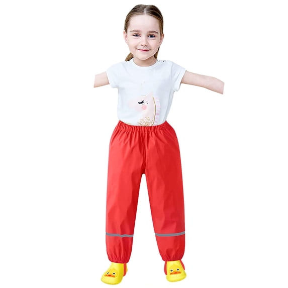 Xyant Boys Girls Rain Pants Mud Proof Lightweight Reflective Waterproof Pants for Toddlers Unisex Rain Wear Hot Pink,M (3-4 Years)