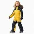 thumbnail image 1 of Xyant Boys Girls Snow Suits Kids One Piece Snowsuits Winter Outdoor Snowboard Waterproof Windproof Overalls Toddler Kids Ski Suit (Yellow,6-7 Years), 1 of 9