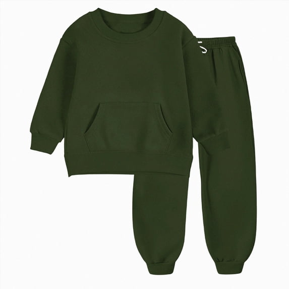 Xyant Boys Girls Tracksuits 2 Piece Set Kids Crewneck Long Sleeve Sweatshirts and Jogger Sweatpants with Pockets,Size 4-5 Years