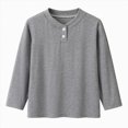 thumbnail image 1 of Xyant Boys Henley Long Sleeve Shirts Cotton T-Shirts for Boy Spring Fall Winter Toddler Kids Baby Casual Basic Tee Tops (Grey,11-12 Years), 1 of 6