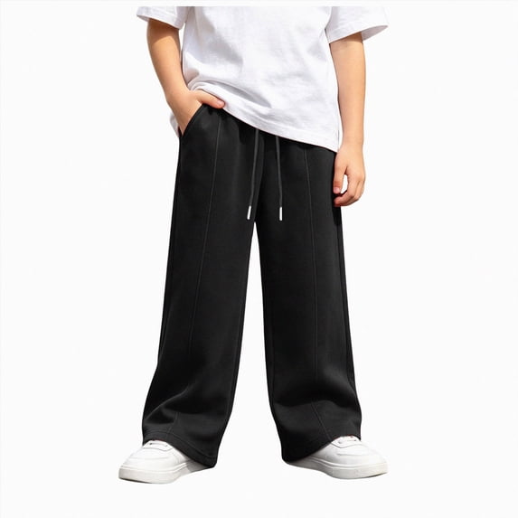 Xyant Boys Sweatpants Kids Baggy Pants Teen Wide Leg Sweatpants Youth Athletic Sweat Pants Tween Boys Lightweight Joggers with Pockets Back to School Clothes,Size 9-10 Years