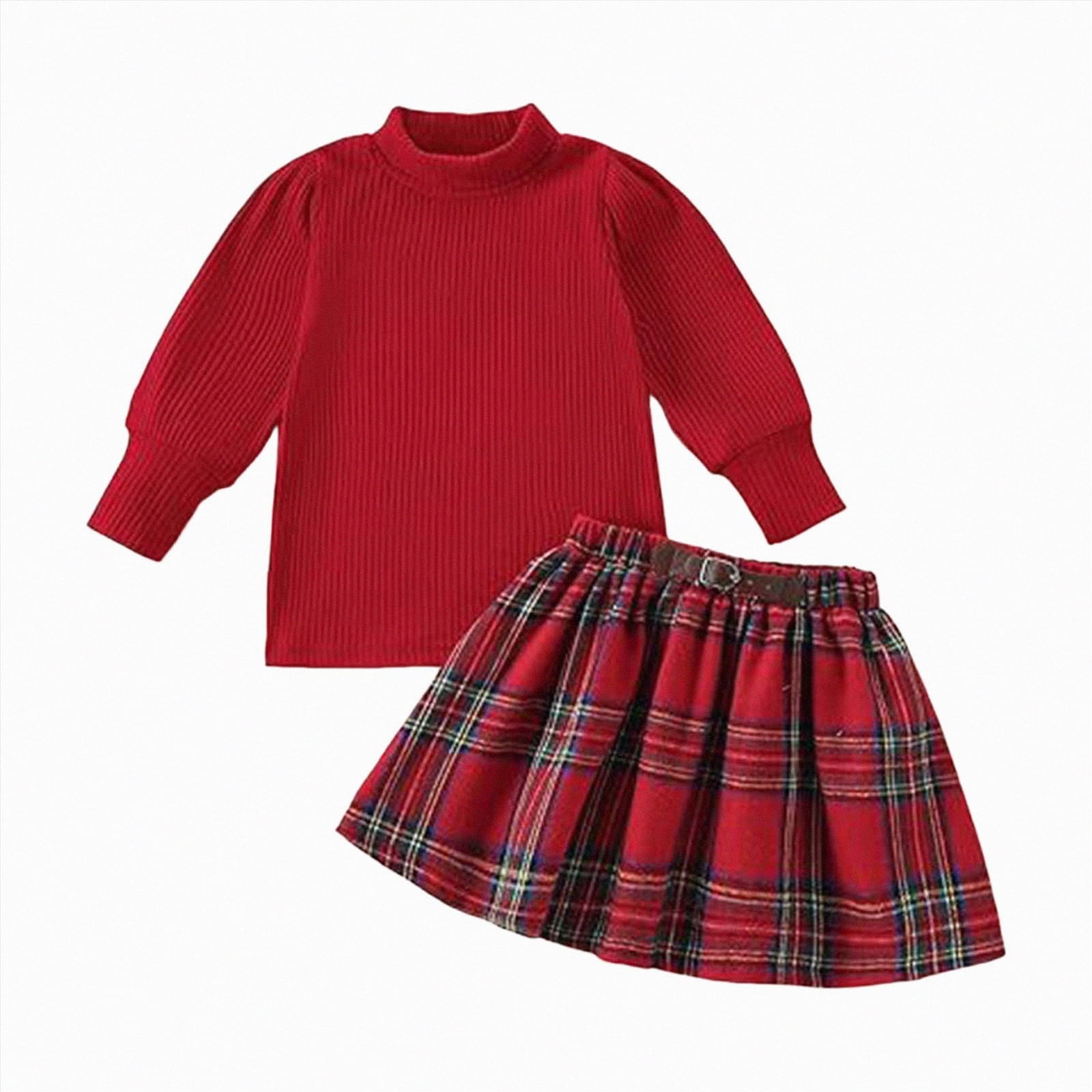 Baby Girls Red Knit Winter Set with Embellished Sweater & Warm Pants