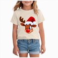 thumbnail image 1 of Xyant Christmas Shirt Kids, Boys Girls Reindeer Print Crew Neck Short Sleeve T Shirts Toddler Xmas Holiday Casual Graphic Tee Tops, Size 7-8 Years, 1 of 4