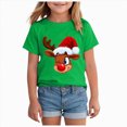 thumbnail image 1 of Xyant Christmas Shirts for Boys Girls Reindeer Print Short Sleeve Tshirts Kids Toddler Funny Holiday Gift Xmas Graphic Tees Tops, Size 5-6 Years, 1 of 4