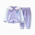 thumbnail image 1 of Xyant Clothes for Toddler Baby Girls 2 Piece Pants Set Fall Winter Soft Fleece Zip Up Sweatshirt and Jogger Sweatpants for Little Girls (Purple,7-8 Years), 1 of 8