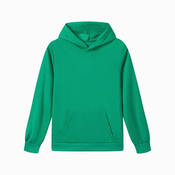 Xyant Cotton Kids Hoodie Sweatshirt Midweight Long Sleeve Pullover Boys Girls Tops Clothes for Toddlers (Green,2-3 Years)