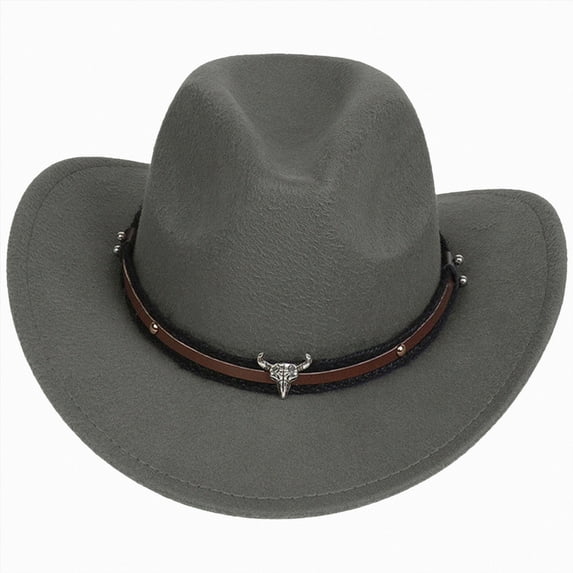 Xyant Cowboy Hats for Kids Vintage Wide Brim Felt Western Hat for Toddler Boys Girls Cowgirl Hat with Belt Buckle, Size 3-18 Years