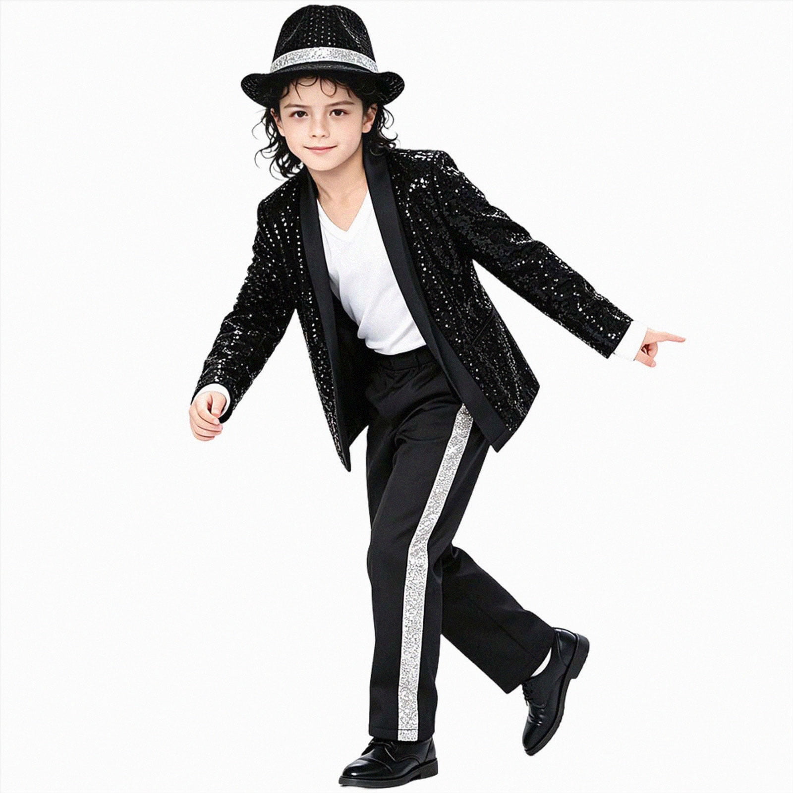 Xyant Dance Outfits for Kid, 80s 90s Outfit for Boys Stage Role Play Party Dress  Up (Black,5-6 Years) - Walmart.com