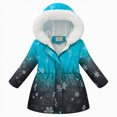 thumbnail image 1 of Xyant Girl's Winter Coat Jacket Hooded Kids Toddler Flower Print Parka Outwear Warm Cotton Puffer Hooded Jacket (Black,11-12 Years), 1 of 9