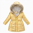 thumbnail image 1 of Xyant Girl's Winter Coat Jacket Hooded Kids Toddler Flower Print Parka Outwear Warm Cotton Puffer Hooded Jacket (Yellow,10-11 Years), 1 of 7
