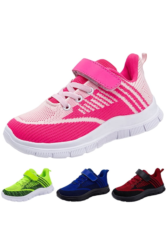 Kids Athletic Shoes Kids Sneakers Lightweight Breathable Comfortable Running Tennis Girls Boys Shoes for (Little Kid/Big Kid) Hot Pink,1.5