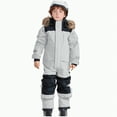 thumbnail image 1 of Xyant Girls Boys Snow Suits Kids One Piece Snowsuits Waterproof Windproof Snowboarding Jumpsuits Winter Overalls Toddler Kids Ski Suits (Light Gray,4-5 Years), 1 of 7