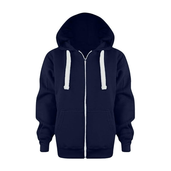 Xyant Girls Boys Zip Up Hoodie Soft Sweatshirt Kids Hoodies for Toddler Zipper Hoodie Jacket Dark Blue,4-5 Years