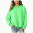 thumbnail image 1 of Xyant Girls Crewneck Sweatshirt Long Sleeve Pullover Tops Drop Shoulder Oversized Sweatshirts (Light Green,13-14 Years), 1 of 7