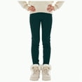 thumbnail image 1 of Xyant Girls Fleece Lined Leggings Cotton Kids Winter Warm Leggings for Toddler Girls Thick Thermal Tights Pants (Dark Green,7-8 Years), 1 of 7