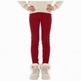 thumbnail image 1 of Xyant Girls Fleece Lined Leggings Cotton Kids Winter Warm Leggings for Toddler Girls Thick Thermal Tights Pants (Wine,7-8 Years), 1 of 7
