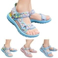 thumbnail image 1 of Xyant Girls Hiking Sandals Kids Adjustable Straps Open Toe Thick Soled Sport Sandals Toddler Fashion Breathable Lightweight Summer Beach Outdoor Shoes (Toddler/Little Kid/Big Kid) Blue,4.5, 1 of 7