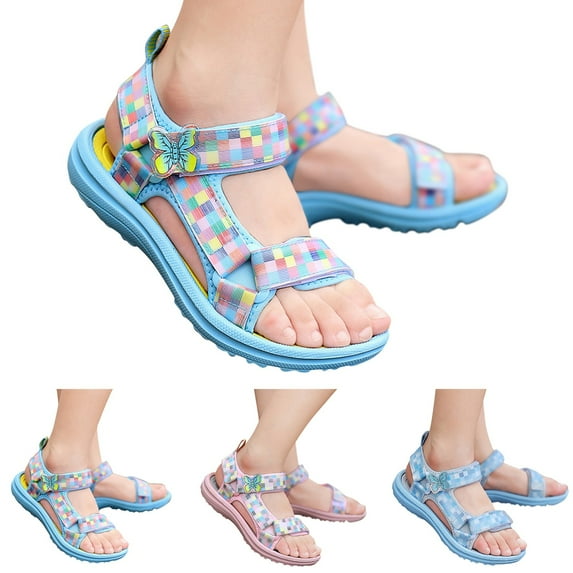 Xyant Girls Hiking Sandals Kids Adjustable Straps Open Toe Thick Soled Sport Sandals Toddler Fashion Breathable Lightweight Summer Beach Outdoor Shoes (Toddler/Little Kid/Big Kid) Blue,4.5