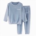 thumbnail image 1 of Xyant Girls Pajamas Flannel Pjs Set Kids Toddler 2 Piece Solid Long Sleeve Cozy Warm Sleepwear, Size 2-3 Years, 1 of 4
