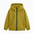 thumbnail image 1 of Xyant Girls Rain Jacket Boys Sportswear Water Resistant Hoodie Kids Toddler Lightweight Raincoats Windbreaker Outdoor (Yellow,11-12 Years), 1 of 6