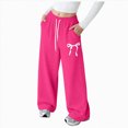 thumbnail image 1 of Xyant Girls Sweatpants Fleece Lined Wide Leg Sweat Pants Cotton Elastic Waisted Trousers with Pockets (Hot Pink,3-4 Years), 1 of 4
