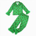 thumbnail image 1 of Xyant Girls Valentines Pajamas Satin Pajama Set Silk Pjs Long Sleeve Button Down Heart Sleepwear Loungewear Sets for Toddler Kids,Size 8 Years, 1 of 6