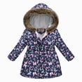 thumbnail image 1 of Xyant Girls Winter Coat Hooded Puffer Jacket Warm Fleece Zipper Outerwear Jackets Coats (Dark Blue,4-5 Years), 1 of 4
