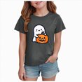 thumbnail image 1 of Xyant Halloween Shirt for Boys Girls Pumpkin/Ghost Graphic T Shirt Spooky Season Shirts Kids Toddler Halloween Ghost Short Sleeve Tops Halloween Tshirts Boys Girls,Size 2-14 Years, 1 of 6
