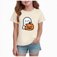 thumbnail image 1 of Xyant Halloween Shirt Boys Girls Retro Spooky Pumpkin/Ghost Tshirts Kids Toddler Cotton Short Sleeve Tee Top Boys Girls Halloween T Shirt,Size 2-14 Years, 1 of 6