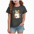 thumbnail image 1 of Xyant Halloween Shirts Girls Short Sleeve Boo Shirt Kids Toddler Pumpkin/Ghost T Shirts Cute Retro Tee Tops Halloween Tshirts Girls,Size 2-14 Years, 1 of 7
