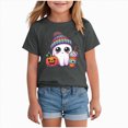 thumbnail image 1 of Xyant Halloween Shirts for Boys Girls Pumpkin/Ghost Print Tshirt Kids Toddler Short Sleeve Tee Top Halloween Tshirt Boys Girls,Size 2-14 Years, 1 of 5