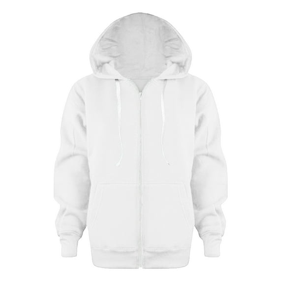 Xyant Hoodies for Teens Boys Sweatshirt Color Solid Zip Jackets Long Hoodie Top Boys Sleeve Up Girls Kids Coat jacket Hoodies White,4-5 Years