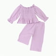 thumbnail image 1 of Xyant Baby Toddler Girls Clothes Solid Color Long Sleeve Camisole Linen Pants Set Fall Winter Outfits (Light Purple,2-3 Years), 1 of 6