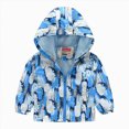 thumbnail image 1 of Xyant Kids Baby Boy Girl Dinosaur Hooded Jacket Windbreaker Toddler Lightweight Thin Zip Casual Spring Fall Outerwear (Light Blue,18-24 Months), 1 of 4