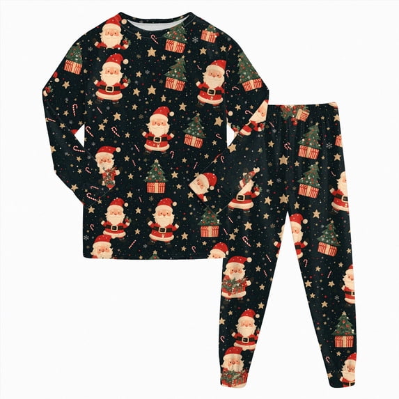 Xyant Kids Christmas Pajamas, Boys Girls Soft Cotton Sleepwear Pjs Sets Toddler 2 Piece Long Sleeve Jammies Size 5-6 Years