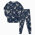 thumbnail image 1 of Xyant Kids Christmas Pjs, Boys Girls Soft Cotton Long Sleeve Sleep Tee and Pants 2 Pcs Pajamas Set Toddler Sleepwear Size 8-9 Years, 1 of 7