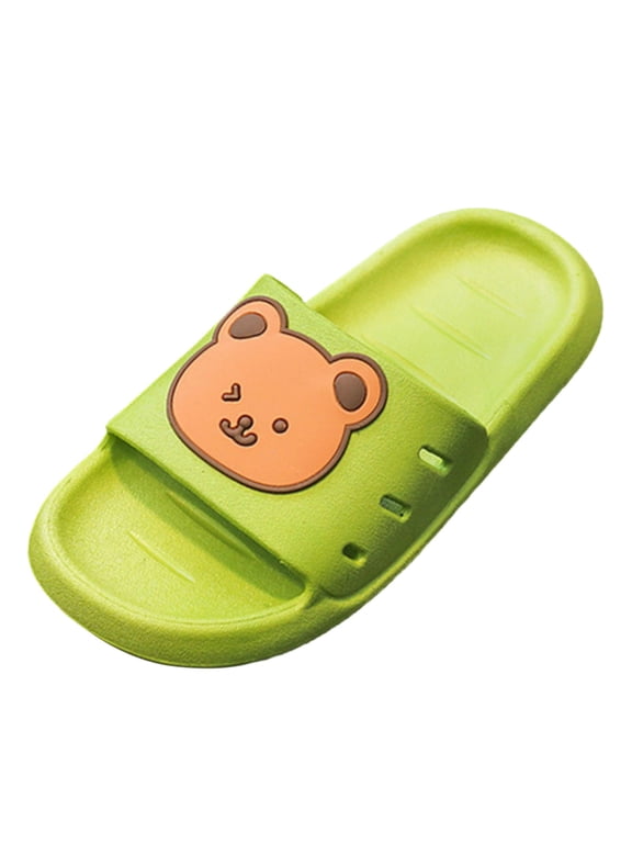 Kids Cloud Slides for Boys Girls Comfy Lightweight Toddler Sandals Open Toe House Cartoon Non Slip Slippers Indoor Outdoor Green,10 (3.5-4 Years)