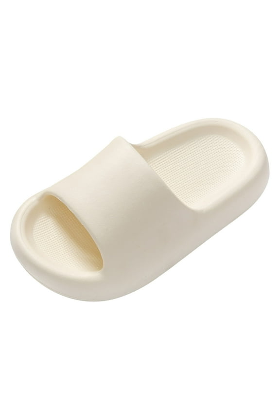 Kids Cloud Slides for Boys Girls Lightweight Soft EVA Non- Slides Slippers Open Toe Comfy Sandals for Toddler Boys Girls Children Bathroom Shower Summer Pool Beach Slippers White,13