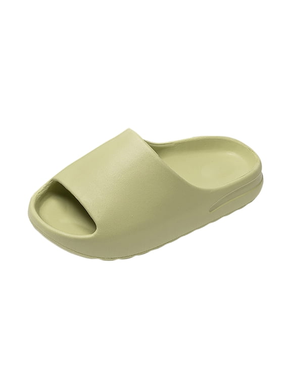 Kids Cloud Slides Boys Girls Pillow Slippers Slip-On Slide Sandals for Kids Summer Beach Pool Shoes Indoor and Outdoor Green,2(Little Kid/Big Kid)