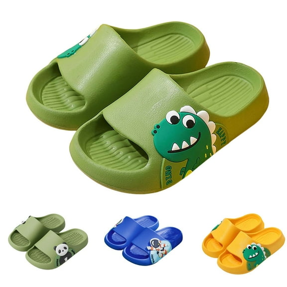 Xyant Kids Cloud Slides for Girls Boys Toddler Sandals Animal Quick Drying Beach Slides Toddler Pool Shower Flip Flops Slippers Green,13(Toddler/Little Kid/Big Kid)