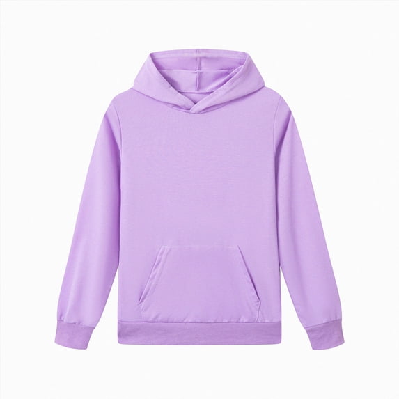 Xyant Kids Cotton Hoodies Toddler Fall Pullover Hooded Medium Weight Sweatshirts with Pocket for Boys and Girls (Purple,5-6 Years)